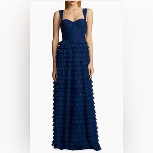 Zac Posen Navy Blue Maxi Dress